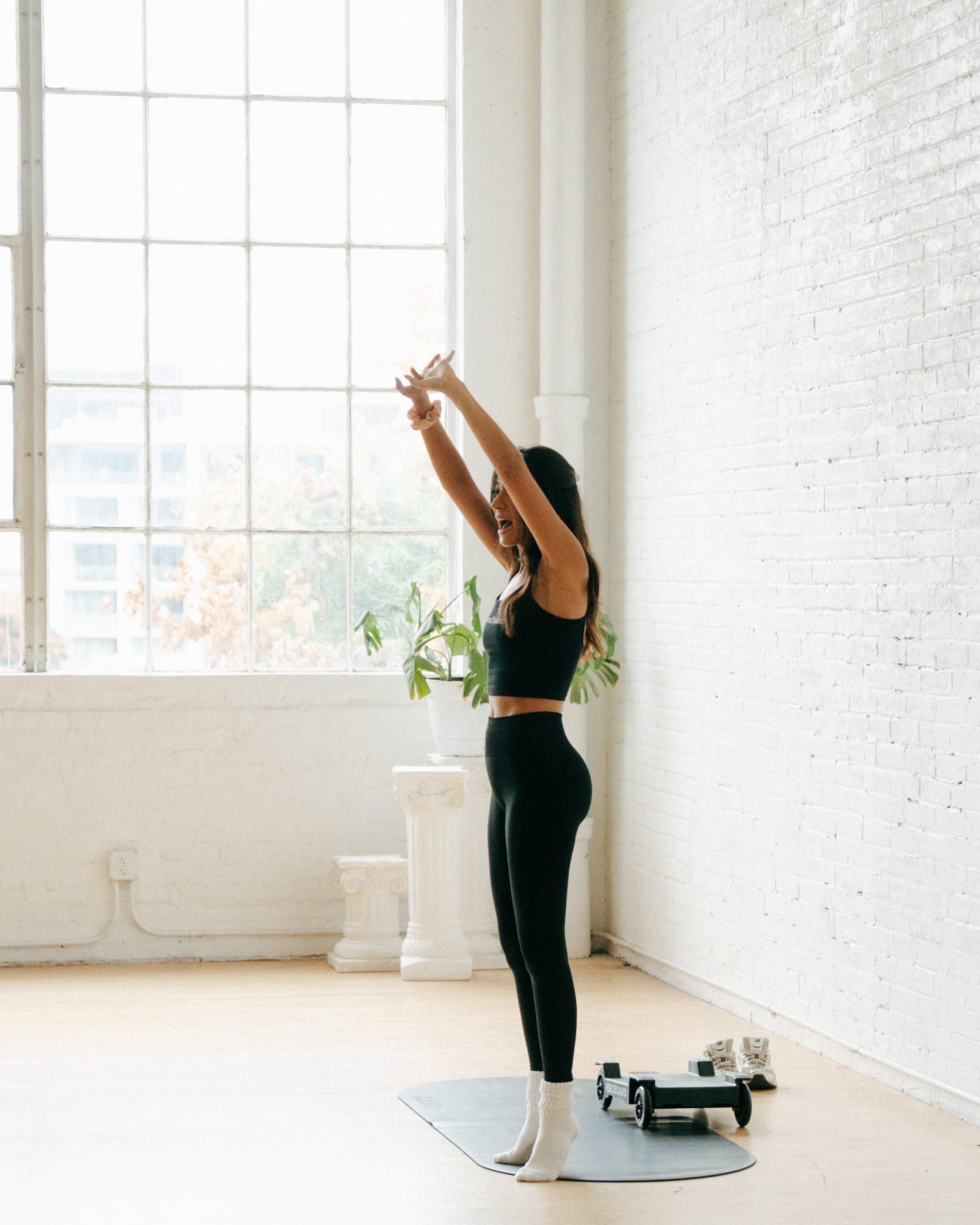 A moment of stillness in an airy studio