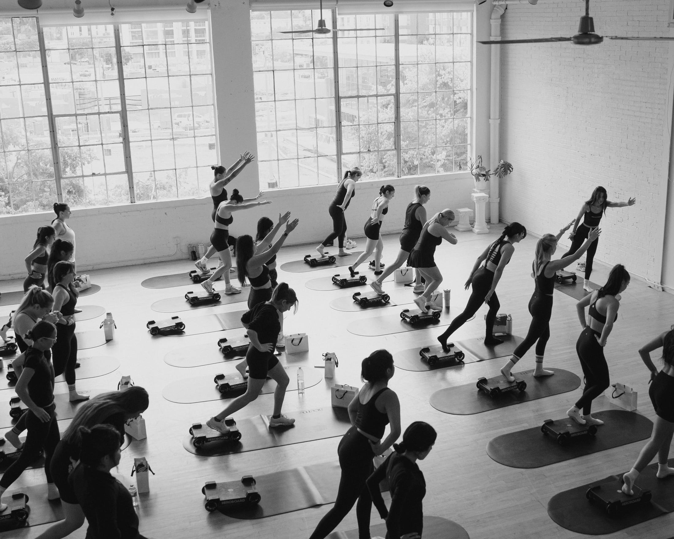 A team gathered for a wellness moment