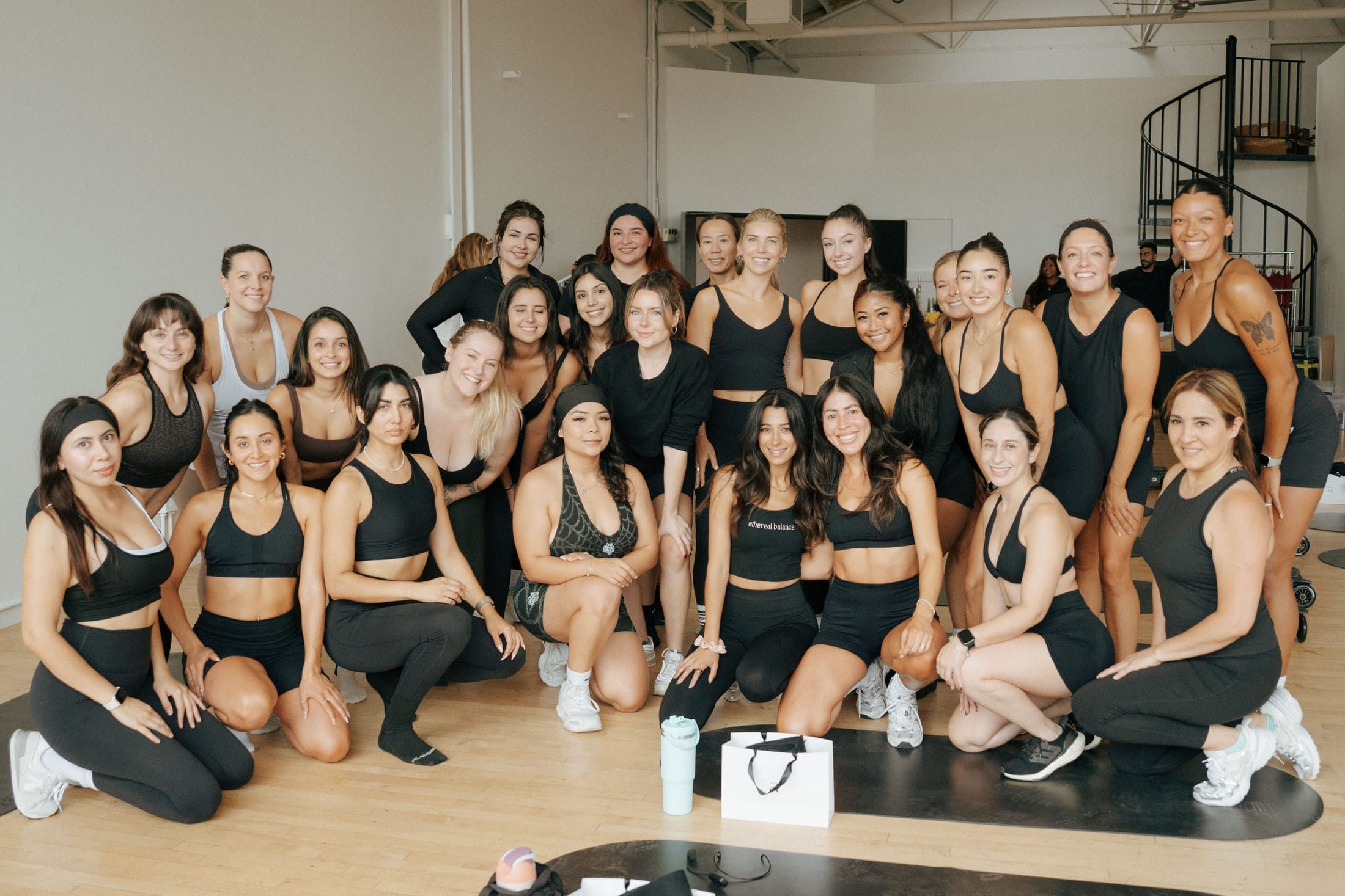 A team breathing and moving together